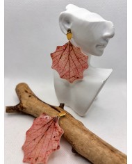 EDICIÓN LIMITADA pendientes artesanos de hoja natural esqueletizada