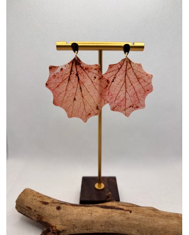 EDICIÓN LIMITADA pendientes artesanos de hoja natural esqueletizada