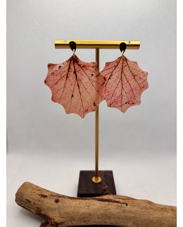 EDICIÓN LIMITADA pendientes artesanos de hoja natural esqueletizada