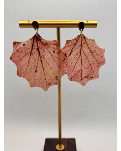 EDICIÓN LIMITADA pendientes artesanos de hoja natural esqueletizada