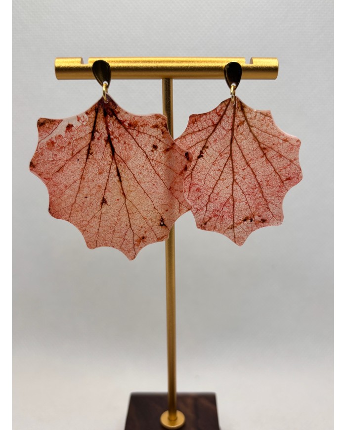 EDICIÓN LIMITADA pendientes artesanos de hoja natural esqueletizada