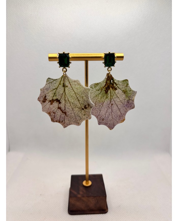 EDICIÓN LIMITADA pendientes artesanos de hoja natural esqueletizada