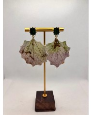 EDICIÓN LIMITADA pendientes artesanos de hoja natural esqueletizada