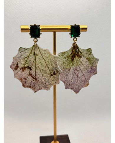 EDICIÓN LIMITADA pendientes artesanos de hoja natural esqueletizada