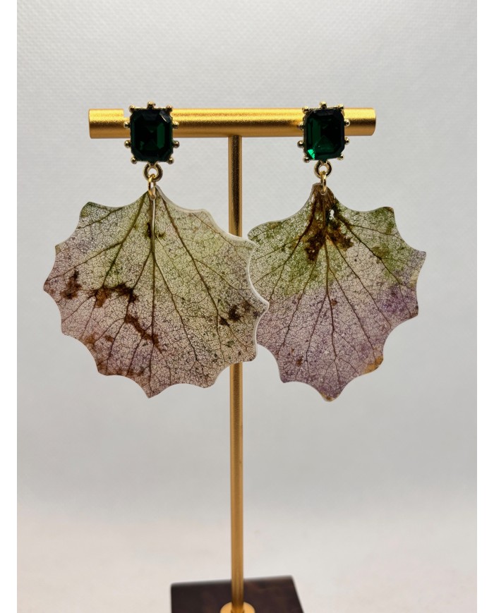 EDICIÓN LIMITADA pendientes artesanos de hoja natural esqueletizada