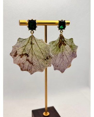 EDICIÓN LIMITADA pendientes artesanos de hoja natural esqueletizada