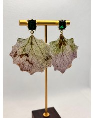 EDICIÓN LIMITADA pendientes artesanos de hoja natural esqueletizada
