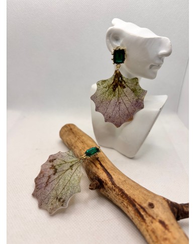 EDICIÓN LIMITADA pendientes artesanos de hoja natural esqueletizada