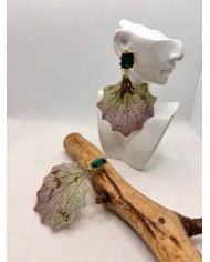EDICIÓN LIMITADA pendientes artesanos de hoja natural esqueletizada