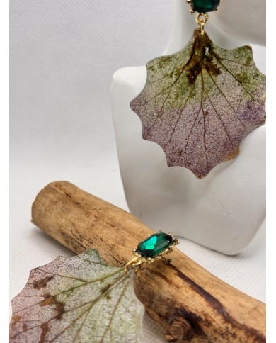 EDICIÓN LIMITADA pendientes artesanos de hoja natural esqueletizada