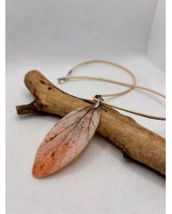 COLLAR artesano de hoja natural esqueletizada