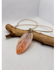 COLLAR artesano de hoja natural esqueletizada