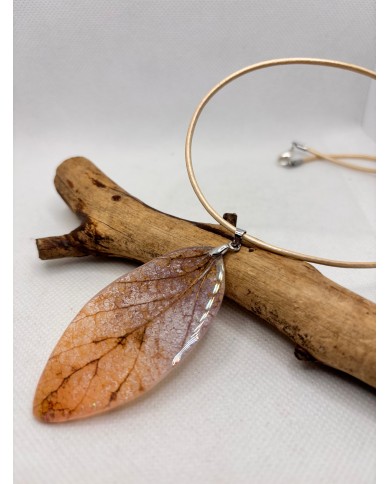 COLLAR ARTESANO DE HOJA NATURAL artesano