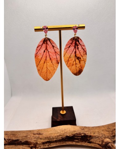 EDICIÓN LIMITADA pendientes artesanos de hoja natural