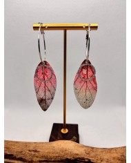 PENDIENTES ARTESANOS de hoja natural esqueletizada