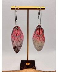 PENDIENTES ARTESANOS de hoja natural esqueletizada