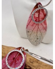 PENDIENTES ARTESANOS de hoja natural esqueletizada