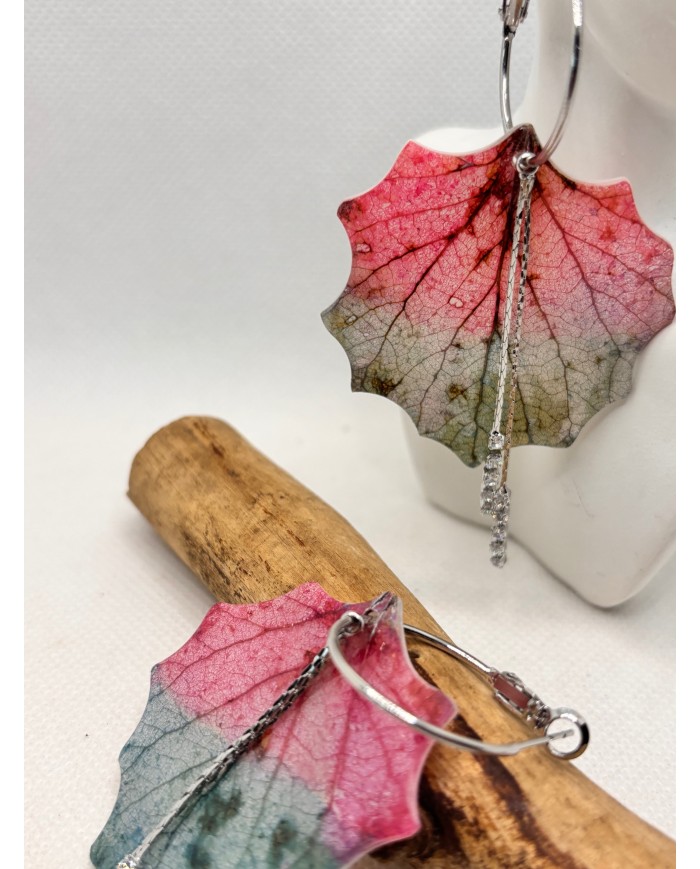 EDICIÓN LIMITADA pendientes de hoja natural esqueletizada