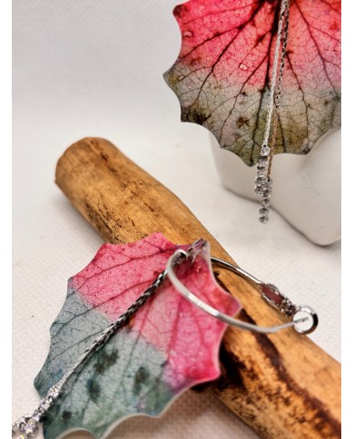 EDICIÓN LIMITADA pendientes de hoja natural esqueletizada