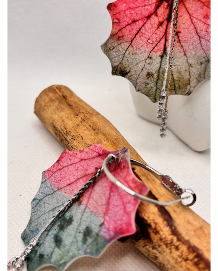 EDICIÓN LIMITADA pendientes de hoja natural esqueletizada