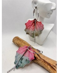 EDICIÓN LIMITADA pendientes de hoja natural esqueletizada