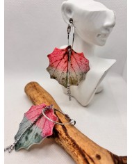 EDICIÓN LIMITADA pendientes de hoja natural esqueletizada