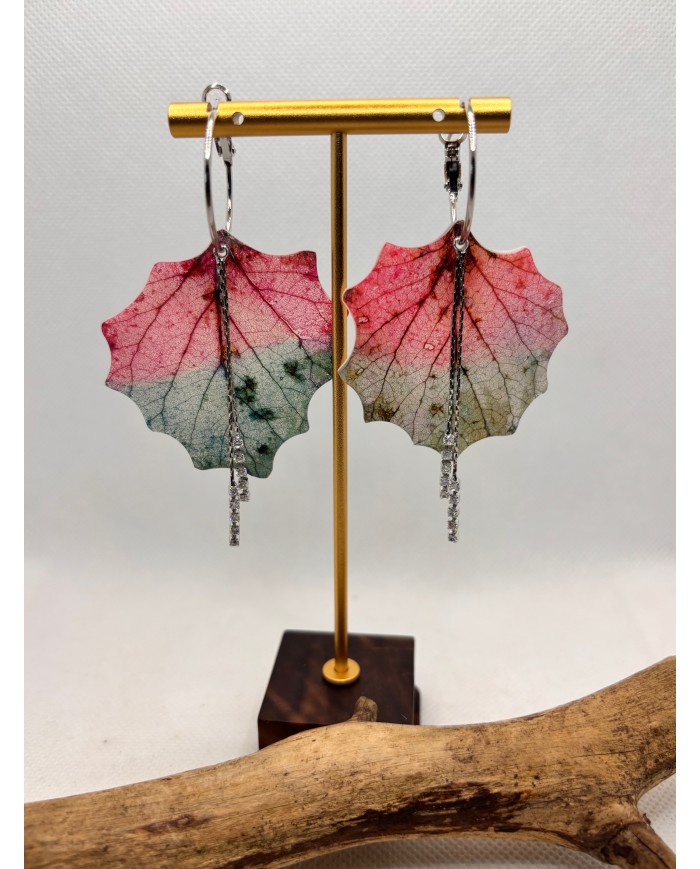 EDICIÓN LIMITADA pendientes de hoja natural esqueletizada