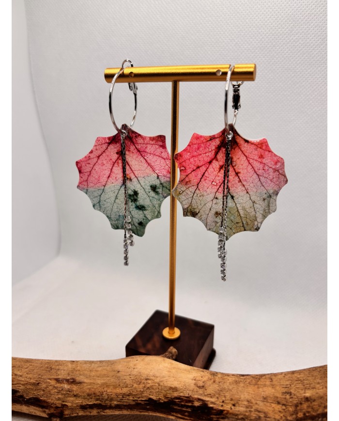 EDICIÓN LIMITADA pendientes de hoja natural esqueletizada