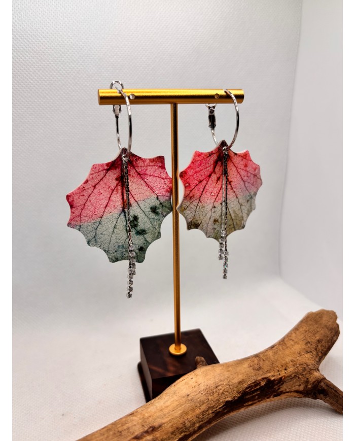 EDICIÓN LIMITADA pendientes de hoja natural esqueletizada