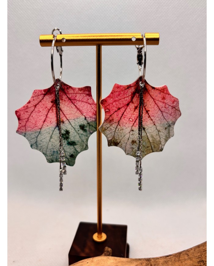 EDICIÓN LIMITADA pendientes de hoja natural esqueletizada