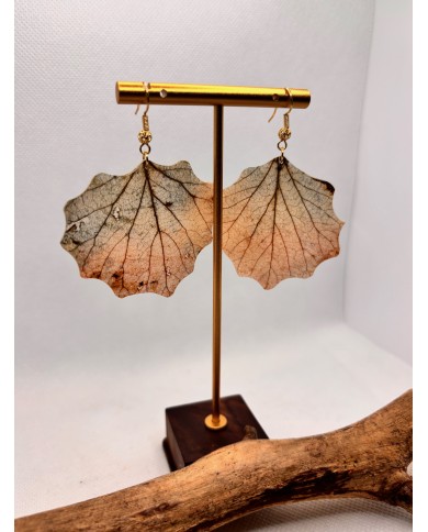 EDICIÓN LIMITADA pendientes de hoja natural esqueletizada