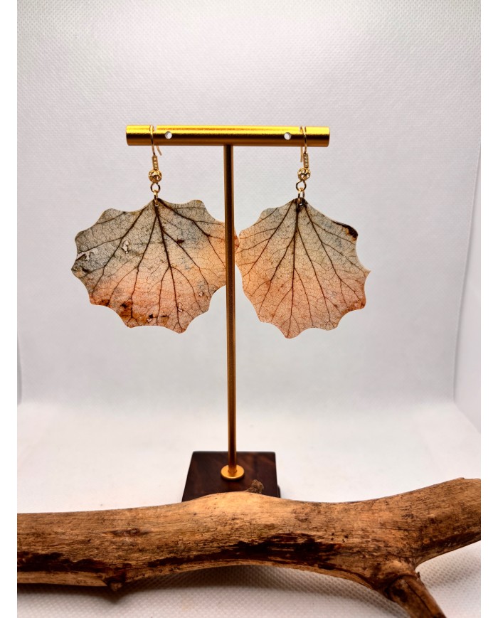 EDICIÓN LIMITADA pendientes de hoja natural esqueletizada