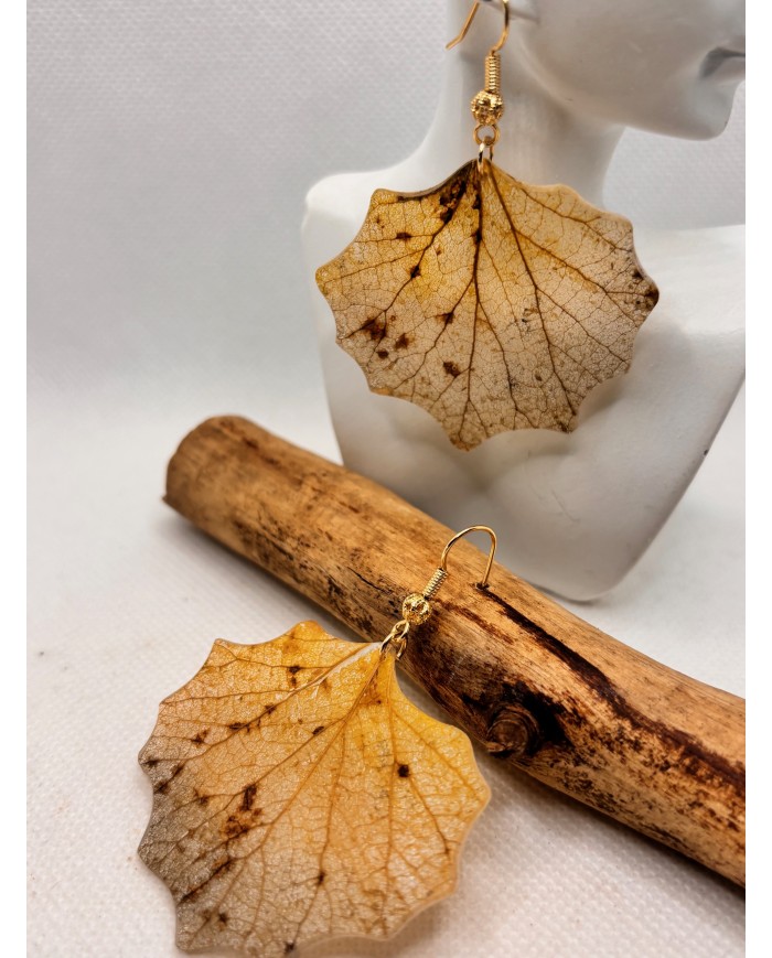 EDICIÓN LIMITADA pendientes artesanos de hoja natural
