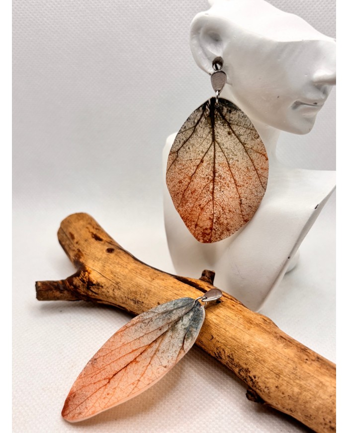 EDICIÓN LIMITADA pendientes artesanos de hoja natural