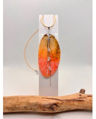 COLLAR  ARTESANO DE HOJA NATURAL ESQUELETIZADA