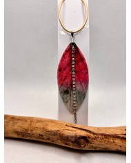 COLLAR DE  HOJA NATURAL ESQUELETIZADA ARTESANO