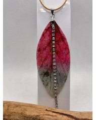 COLLAR DE  HOJA NATURAL ESQUELETIZADA ARTESANO