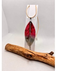 COLLAR DE  HOJA NATURAL ESQUELETIZADA ARTESANO