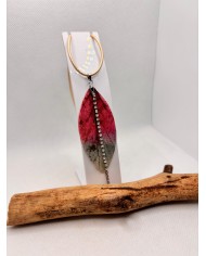 COLLAR DE  HOJA NATURAL ESQUELETIZADA ARTESANO