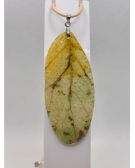 COLLAR ARTESANO DE HOJA NATURAL ESQUELETIZADA