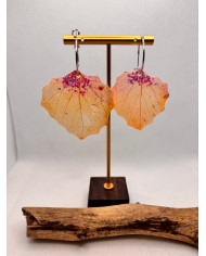 PENDIENTES ARTESANOS de hoja natural esqueletizada