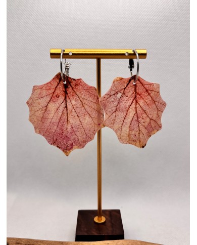 PENDIENTES ARTESANOS DE HOJA NATURAL ESQUELETIZADA