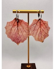 PENDIENTES ARTESANOS DE HOJA NATURAL ESQUELETIZADA