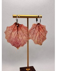 PENDIENTES ARTESANOS DE HOJA NATURAL ESQUELETIZADA