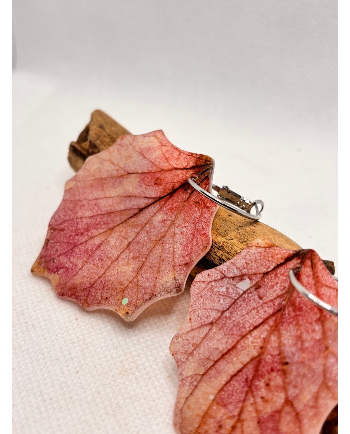 PENDIENTES ARTESANOS DE HOJA NATURAL ESQUELETIZADA