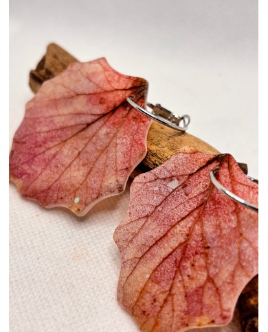 PENDIENTES ARTESANOS DE HOJA NATURAL ESQUELETIZADA
