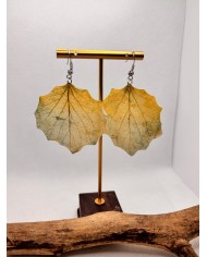PENDIENTES ARTESANOS DE HOJA NATURAL ESQUELETIZADA