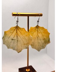 PENDIENTES ARTESANOS DE HOJA NATURAL ESQUELETIZADA