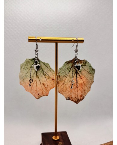 PENDIENTES ARTESANOS DE HOJA NATURAL