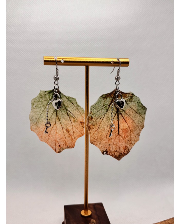 PENDIENTES ARTESANOS DE HOJA NATURAL